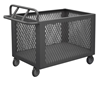 4STE-EX-3048-5PU-95 - 30-1/2 in. x 54-1/2 in. x 33-13/16 in. Gray 4-Sided Mesh Mobile Box Truck with Ergonomic Handle
