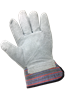 2300-LT - Large (9) Blue/Red/Black Stripes Economy Shoulder Split Cowhide Leather Palm Gloves