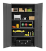 2502-4S-95 - 48 in. x 24 in. x 72 in. Gray Lockable Adjustable 4-Shelves 16 Gauge Cabinet 