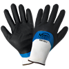 590-9(L) - Large (9) White, Blue and Black Double-Dipped Nitrile Coated Gloves