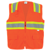 GLO-004-L - Large Hi-Vis Orange Solid and Mesh Surveyors Safety Vest