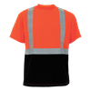 GLO-005B-S - Small Hi-Vis Orange and Black Self Wicking Short Sleeved Shirt