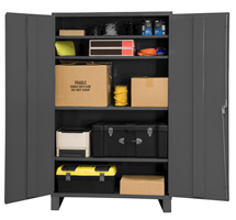 2506-4S-95 - 60 in. x 24 in. x 84 in. Gray Lockable Adjustable 4-Shelves 16 Gauge Cabinet 