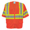 GLO-0145-L - Large Hi-Vis Orange Mesh Polyester Surveyors Safety Vest with Sleeves