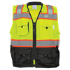 GLO-099-M - Medium Hi-Vis Yellow/Green Premium Breathable Safety Vest with Black Bottom 
