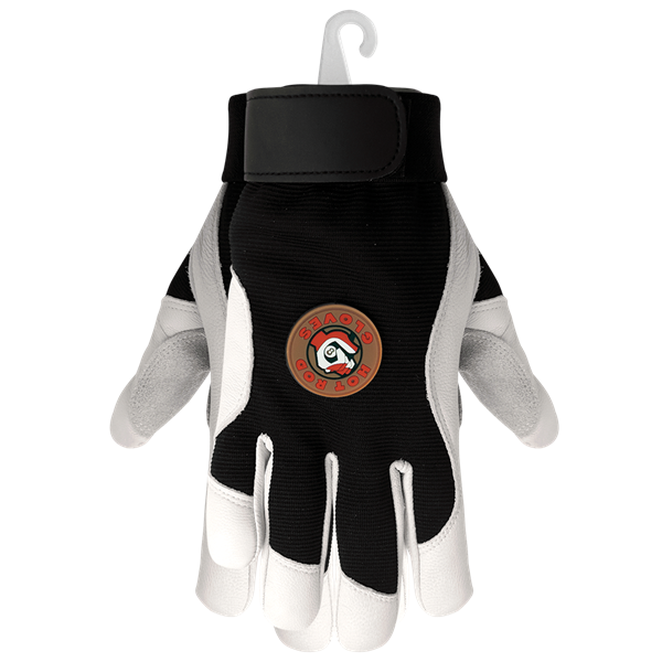 AV3008-8(M) - Medium (8) Black and White Premium Anti-Shock/Vibration Palm Gloves