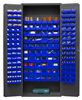 3603-156B-5295 - 36 in. x 18 in. x 84 in. Gray Lockable Cabinet with 36 Blue Hook-On Bins