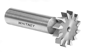 10666-WHITNEY - 1 in. x 3/16 in. Uncoated HSS Deep Slotting Cutter With Side Teeth - 10 deg. Rake For Non-Ferrous Material