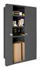 3950-3S-95 - 36 in. x 18 in. x 72 in. Gray Adjustable 3-Shelf Bi-Fold-Door Style Cabinet