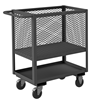 4SLT-EX1836-5PO-95 - 18-1/2 in. x 42-1/2 in. x 40-1/8 in. Gray 2-Shelves 4-Sided Mesh Low Deck Mobile Truck