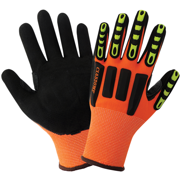 CIA520MF-8(M) - Medium (8) Hi-Vis Orange/Yellow with Black Impact Protection Gloves