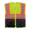GLO-0036-5XL - 5X-Large Hi-Vis Yellow Green w/ Black Bottom Mesh Surveyors Safety Vest