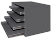 303B-15.75-95 - 20-3/8 in. x 15-3/4 in. x 14-7/8 in. Gray 4-Compartments Large Bearing Slide Rack 