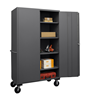 3501M-BLP-4S-95 - 38-9/16 in. x 24 in. x 80 in. Wide Gray Flush-Door Style Adjustable 4-Shelves Lockable Mobile Cabinet