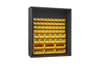 5019-54-95 - 60 in. x 24 in. x 72 in. Gray Enclosed Shelving Cabinet with 54 Yellow Hook-On Bins