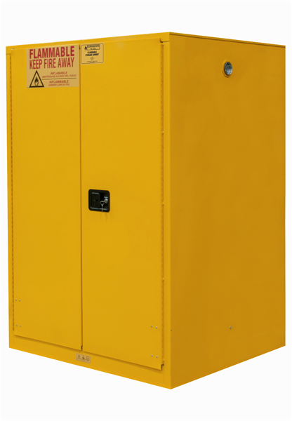 1060M-50 - 34 in. x 34 in. x 65 in. Yellow 60 Gallon 2-Door Manual Close Flammable Storage Cabinet