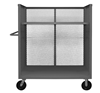 3ST-EX2448-1AS-95 - 24-3/8 in. x 54-1/2 in. x 56-7/16 in. Gray Adjustable 2-Shelf 3-Sided Mesh Mobile Truck