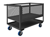 4STEDG-EX-3048-6PU-95 - 30-3/8 in. x 54-1/2 in. x 40 in. Gray 2-Shelves 4-Sided Mesh Mobile Box Truck with Drop Gate