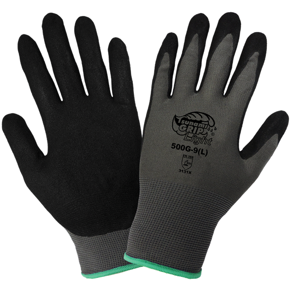 500G-9(L) - Large (9) Gray/Black Mach Finish Nitrile Coated Gloves