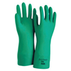 37-175-9 - Large (9) Green Gauntlet Cuff, Cotton Flock Lined 15 mil Ansell Solvex® Nitrile Glove