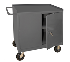 3100-95 - 24-1/4 in. x 42-1/8 in. x 37-3/4 in. Gray 1-Shelf and 2-Door Mobile Bench Cabinet