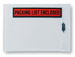 45-2-62 - 4-1/2 in. x 6 in. Packing List Enclosed Back-Loading Printed Press-on Envelope