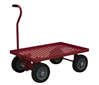 5WTP-2436-LU-10PN-17T - 24 in. x 38-5/16 in. x 38-1/4 in. Red, 1-1/2 in. Lips Up, Pneumatic 5th Wheel Platform Truck with Perforated Deck
