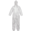 NW-SMS300COV-L - Large White Hooded SMS Material Disposable Coveralls