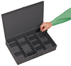 119-95 - 18 in. x 3 in. x 12 in. Gray Large Steel Adjustable Compartment Box