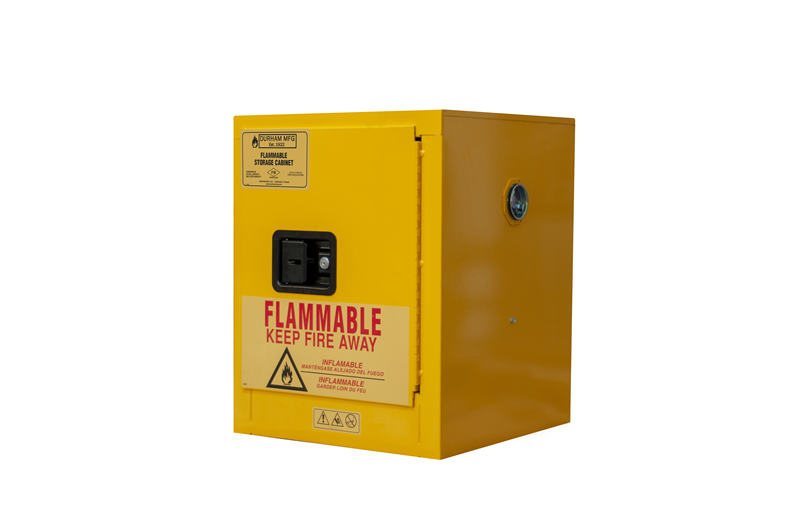 1004M-50 - 17-3/8 in. x 18-1/8 in. x 22-1/8 in. Yellow 4 Gallon 1-Door Manual Close Flammable Storage Cabinet