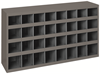 344-95 - 33-7/8 in. x 8-1/2 in. x 19-2/7 in. Deep Gray Bins Cabinet with 32 Openings
