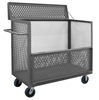 3STDGT-EX2448-6PU-95 - 24-1/2 in. x 54-1/2 in. x 46-1/4 in. Gray Drop Gate and Top 3-Sided Mesh Mobile Truck