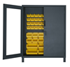 3704CXC-54B-95 - 60 in. x 24 in. x 78 in. Gray Access Control Cabinet with 54 Yellow Hook-On Bins