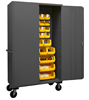 3502M-BLP-42-95 - 48 in. x 24 in. x 80 in. Gray Mobile Cabinet with 42 Yellow Hook-On Bins