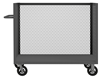 3ST-EX304845-8MR-95 - 30-3/8 in. x 54-1/2 in. x 45-7/16 in. Gray 1-Shelf 3-Sided Mesh Mobile Truck