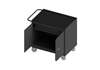 3115-RM-95 - 25-13/16 in. x 42-1/8 in. x 36-3/8 in. Gray 2-Door 1-Drawer Black Rubber Mat Top Mobile Bench Cabinet