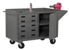 3402-95 - 24-1/4 in. x 66-1/8 in. x 37-3/4 in. Gray 1-Shelf 5-Drawers Mobile Bench Cabinet