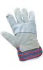 2350PP - Large (9) Blue/Red/Black Stripes Economy Cowhide Leather Palm Gloves