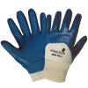 600-8(M) - Medium (8) Natural/Blue Jersey Lined Three-Quarter Dipped Gloves