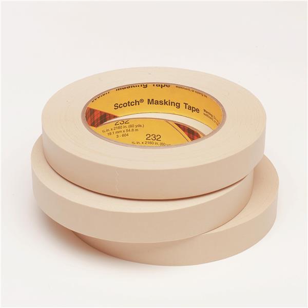 021200-02852 - 1/2 (12mm) x 60 yds (55m) Scotch 3M High Performance Masking Tape 232 Tan, 72 per case Bulk