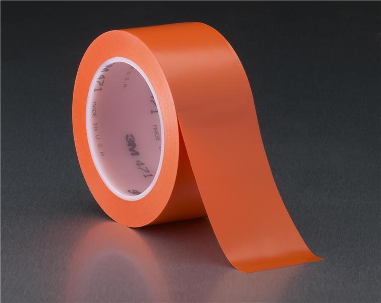 021200-05826 - 1/4 Inch x 36 Yard, 3M Vinyl Tape 471 Orange, 144 individually wrapped rolls per case Conveniently Packaged