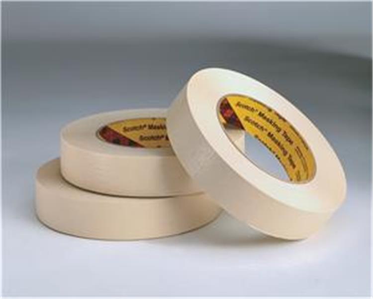 1/2 (12mm) x 60 yds (55m) 7.6 mil, 3M Paint Masking Tape 231/231A Tan  Plastic Core, 18 per inner 72 per case Bulk - Haggard & Stocking