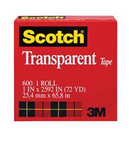 021200-07463 - 1 Inch x 2592 Inch, Scotch Transparent Tape 600