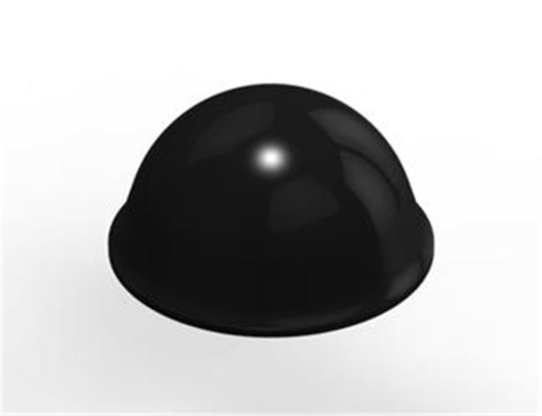 021200-18456 - Bumper Cylindrical, Dome 0.630 Inch Dia. (16.00mm) Polyurethane Black, SJ5027, 1000 per case
