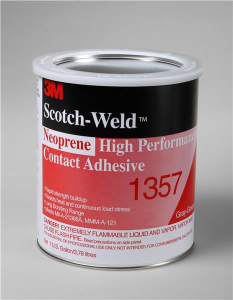 021200-19892 - 1 Quart, 3M Neoprene High Performance Contact Adhesive 1357 Gray-Green, 12 per case