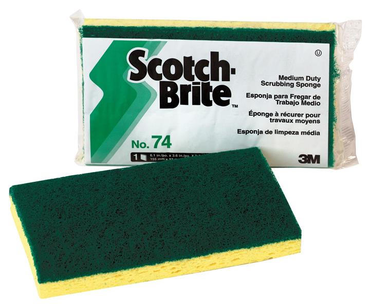 048011-20688 - 6.1 Inch x 3.6 Inch x 0.7 Inch, Scotch-Brite™ Medium Duty Scrub Sponge 74, 20/case