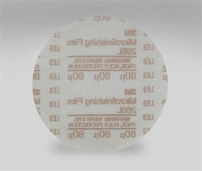 051111-54563 - 6 Inch x NH, 80 Micron, 3M™ Hookit™ Microfinishing Film Type D Disc 268L, 500 per case