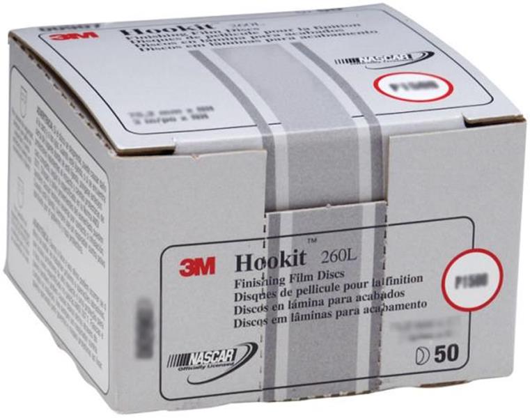 051131-00969 - 6 Inch, 3M™ Hookit™ Finishing Film Disc, 00969, P1000, 100 discs per box, 4 boxes per case
