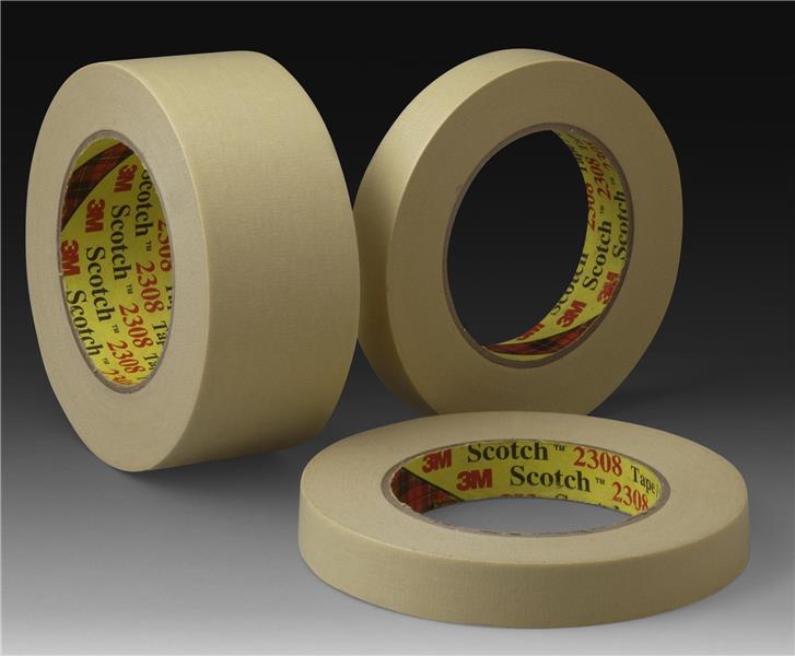 Pack-n-Tape  3M 2308 Scotch Masking Tape Tan, 24 mm x 55 m, 36