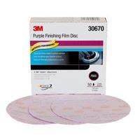 051131-30670 - 6 Inch, Purple Finishing Film Hookit™ Disc, 30670, P800, 50 discs per box, 4 boxes per case